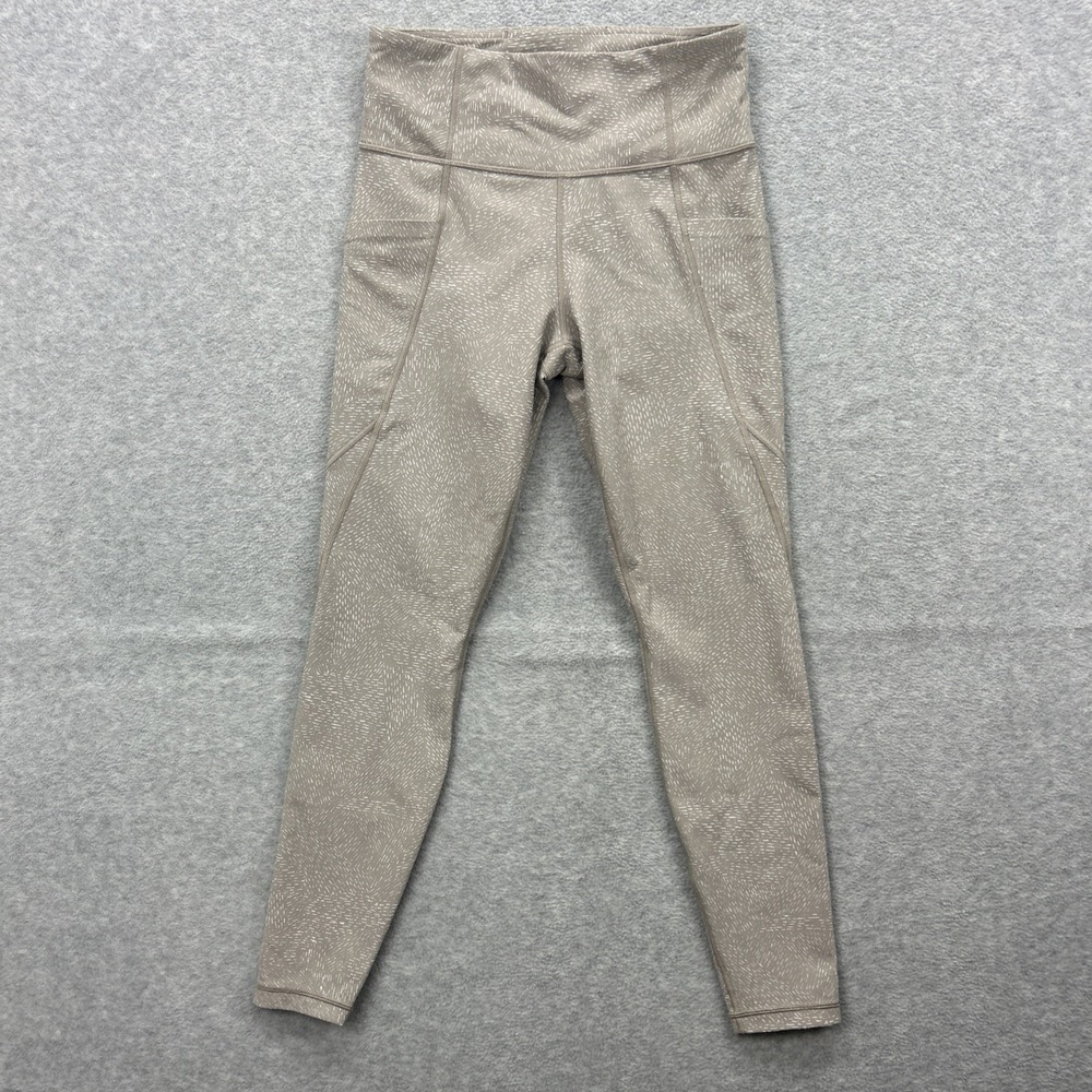 Athleta Salutation Stash Pocket Tight Womens Small Tan Beige Rainwater Leggings